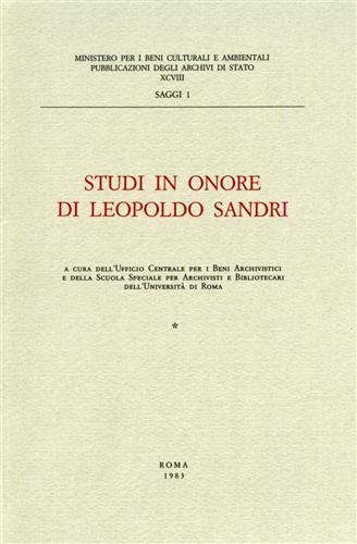 Studi in onore di Leopoldo Sandri - copertina