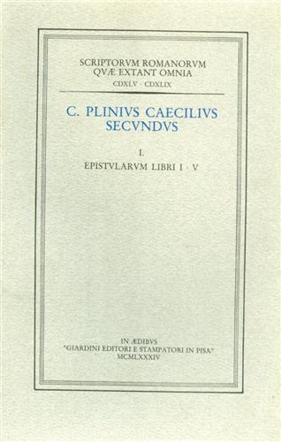 Epistolarum Libri I - V - Plinio il Vecchio - copertina