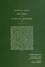 Frammento inedito. Il peccato impossibile 1838