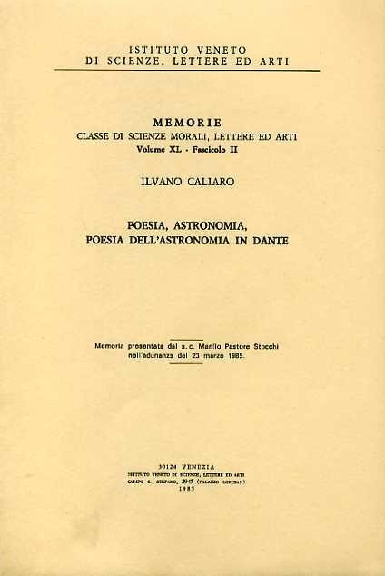 Poesia, astronomia, poesia dell'astronomia in Dante - Ilvano Caliaro - copertina