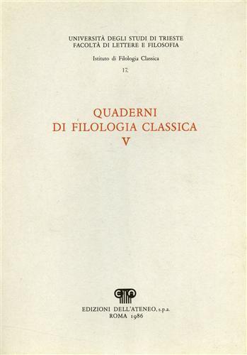 Quaderni di filologia classica. n. 5 - Luigia A. Stella - copertina