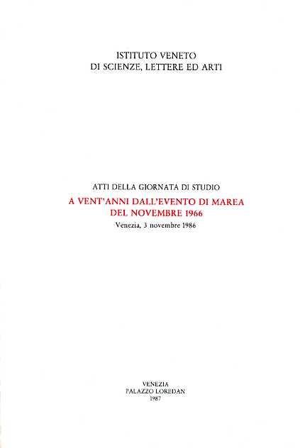 A vent'anni dall'evento di marea del Novembre 1966 - copertina