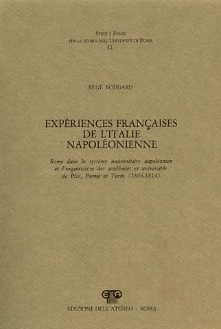Expériences françaises de l'Italie napoléonienne - René Boudard - copertina