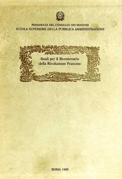 Studi per il Bicentenario della Rivoluzione Francese - copertina