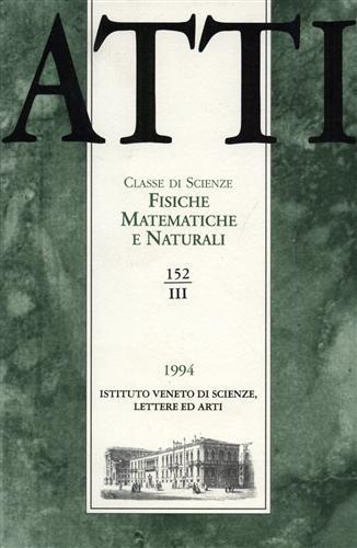 Atti. Classe di Scienze Fisiche, Matematiche e Naturali. N. 152. fascicolo III - copertina