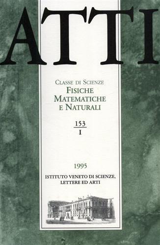Atti. Classe di Scienze Fisiche, Matematiche e Naturali. N. 153. fascicolo I - copertina