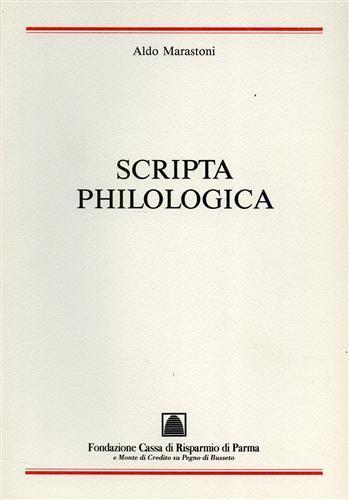 Scripta Philologica - Aldo Marastoni - copertina