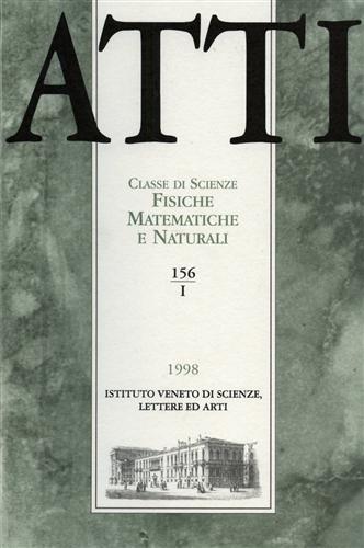Atti. Classe di Scienze Fisiche, Matematiche e Naturali. N. 156. fascicolo I - copertina