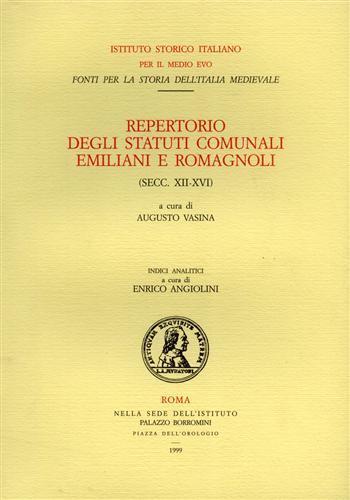 Repertorio degli statuti comunali emiliani e romagnoli ( secc. XII - XVI ). Vol. III: Indici - copertina
