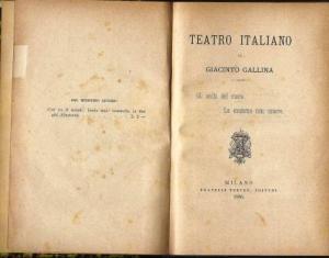 Teatro Italiano - Giacinto Gallina - copertina