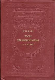 Sacre rappresentazioni e Laude - Feo Belcari - copertina