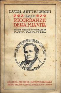 Dalle ricordanze della mia vita - Luigi Settembrini - copertina