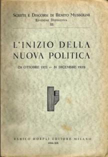 L' inizio della nuova politica - Benito Mussolini - copertina