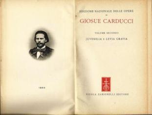 Juvenilia E Levia Gravia - Giosuè Carducci - copertina
