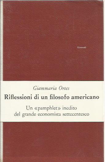 Riflessioni di un filosofo americano - Giammaria Ortes - copertina