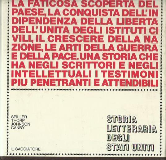Storia letteraria degli Stati Uniti - copertina