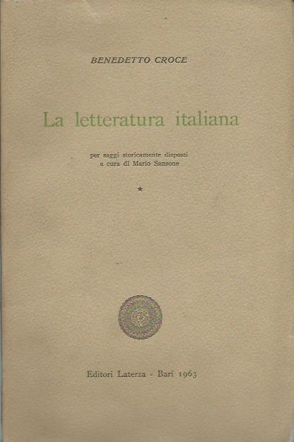 Letteratura italiana (La). Vol. I - Benedetto Croce - copertina