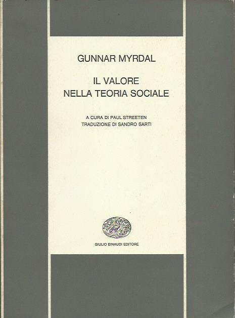 Valore Nella Teoria Sociale - Gunnar Myrdal - copertina