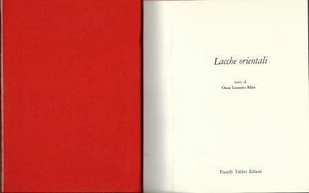 Lacche orientali - Oscar Luzzatto Bilitz - copertina