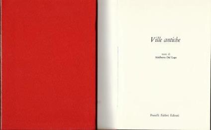 Ville antiche - Adalberto Dal Lago - copertina