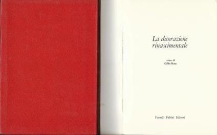 La Decorazione Rinascimentale - Gilda Rosa - copertina
