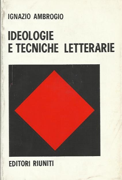 ideologie e tecniche letterarie - Ignazio Ambrogio - copertina