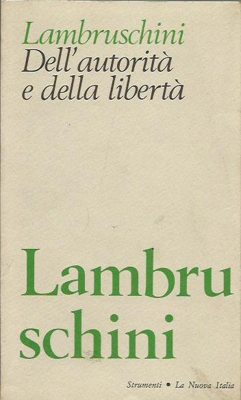 Dell'autorità e della libertà - Raffaello Lambruschini - copertina
