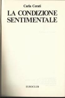 La condizione sentimentale - Carla Cerati - copertina