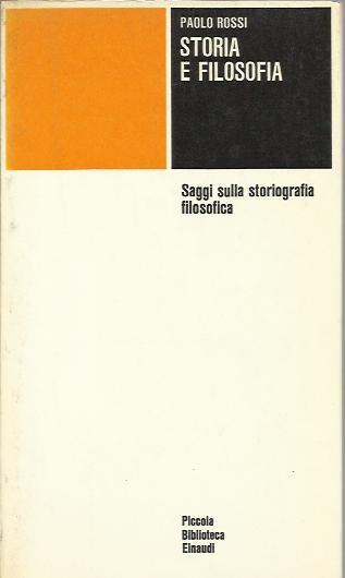 Storia e filosofia - Paolo Rossi - copertina