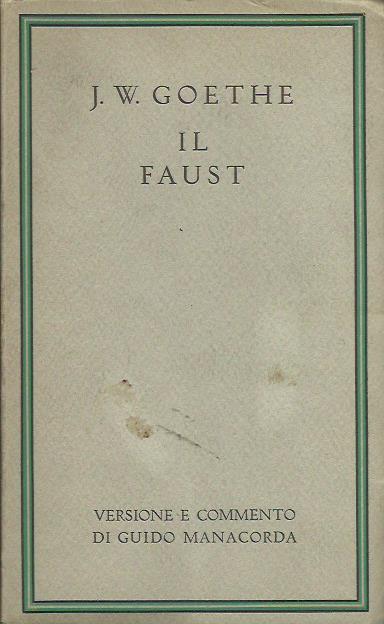 Il Faust - J.W. Goethe - copertina