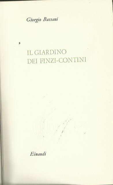 Il giardino dei Finzi - Contini - Giorgio Bassani - copertina