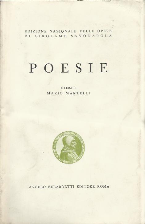 Poesie (a cura di Mario Martelli) - Girolamo Savonarola - copertina
