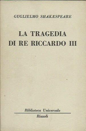 La Tragedia Di Re Riccardo Iii - William Shakespeare - copertina
