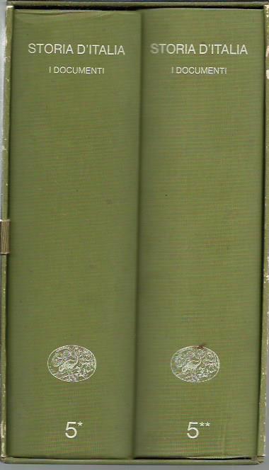 Storia d'Italia 5 (2 volumi) - I documenti - copertina