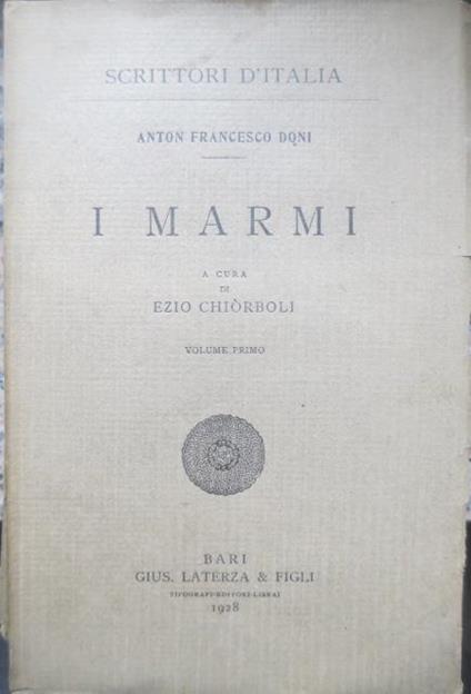 I marmi - Anton F. Doni - copertina