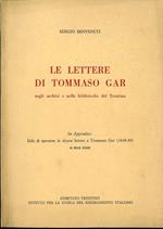 Le lettere di Tommaso Gar negli archivi e nelle biblioteche del Trentino