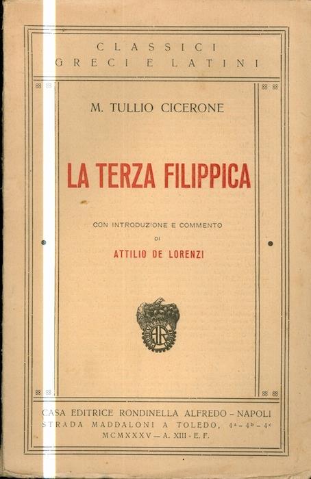 La terza Filippica - M. Tullio Cicerone - copertina