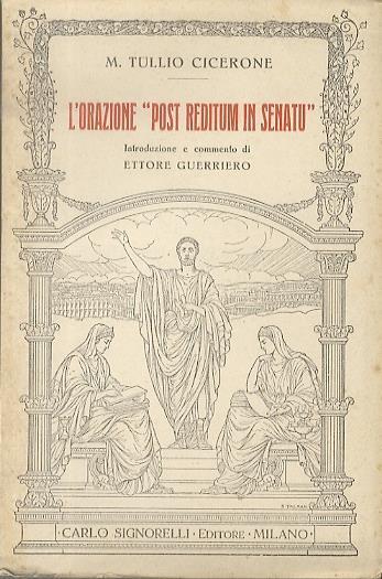 L' orazione ”Post reditum in senato” - M. Tullio Cicerone - copertina