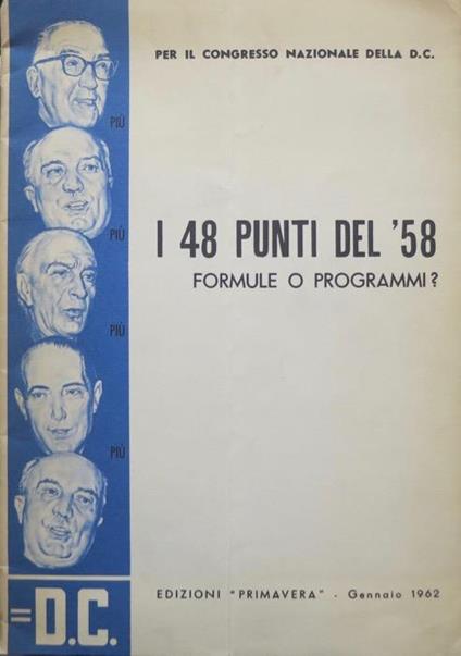 I 48 punti del ’58: formule o programmi? - copertina
