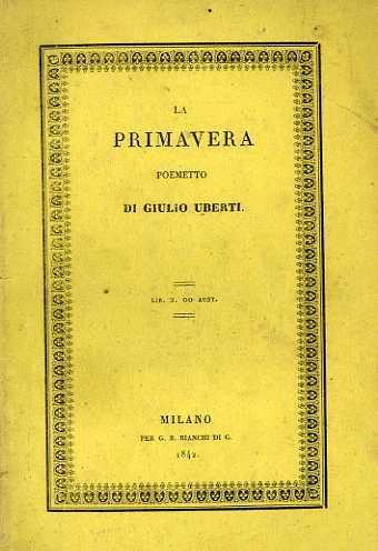 La primavera: poemetto - Giulio Uberti - copertina