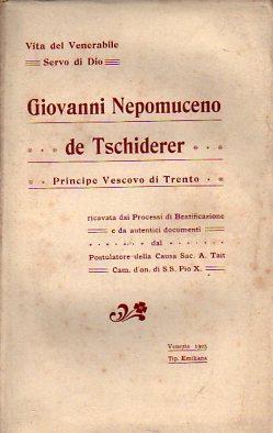 Vita del venerabile servo di Dio Giovanni Nepomuceno de Tschiderer principe vescovo di Trento. Ricavata dai processi di beatificazione e da autentici documenti dal Postulatore della causa Antonio Tait - Antonio Tait - copertina