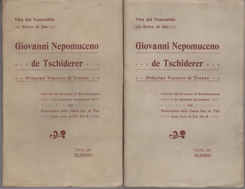 Vita del venerabile servo di Dio Giovanni Nepomuceno de Tschiderer principe vescovo di Trento. Ricavata dai processi di beatificazione e da autentici documenti dal Postulatore della causa Antonio Tait