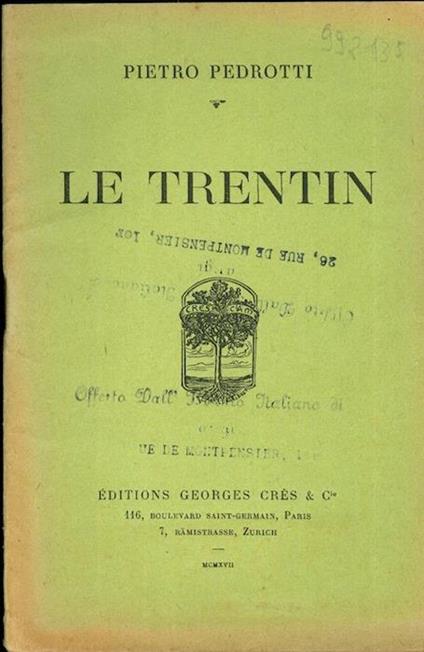Le Trentin - Pietro Pedrotti - copertina