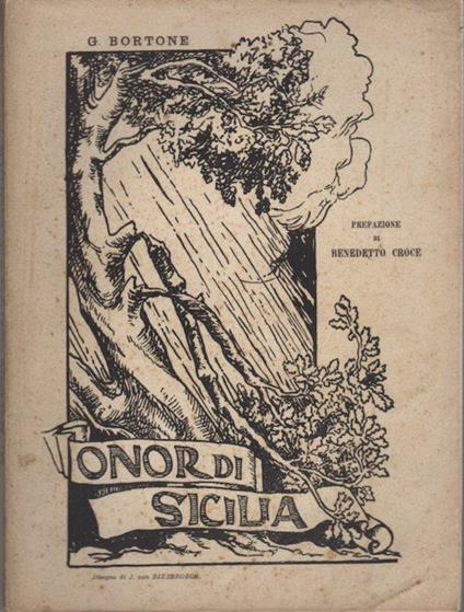 Onor di Sicilia. A beneficio della Croce Rossa. Comitato per la lotta contro la tubercolosi. Prefazione di Benedetto Croce - Giuseppe Bortone - copertina