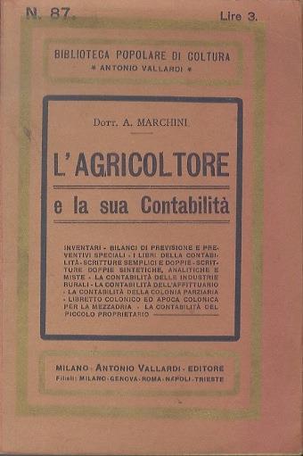 L' agricoltore e la sua contabilità - Ascanio Marchini - copertina