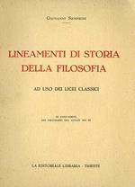 Lineamenti di storia della filosofia: ad uso dei licei classici. In conformità dei programmi del luglio 1933-XI