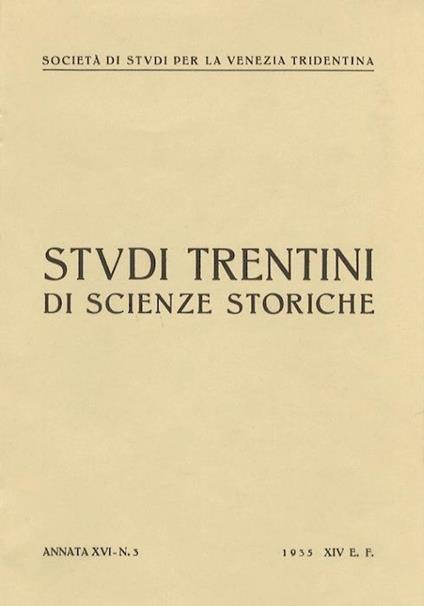 Studi Trentini di Scienze Storiche: Pietro Maria Bagnatore architetto del Palazzo del Diavolo a Trento - Carmela Tua - copertina