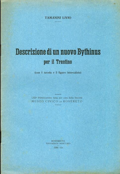Descrizione di un nuovo Bythinus per il Trentino