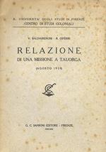 Relazione di una missione a Tauorga (agosto 1939). R. Università degli Studi di Firenze. Centro Studi Coloniali