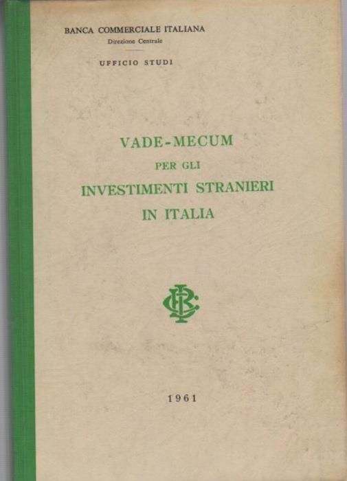 Vade-mecum per gli investimenti stranieri in Italia - copertina